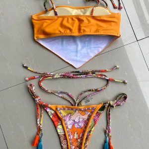 Indie Floral Bandana Scarf & Bikini Set - Aesthetic Summer Vibes