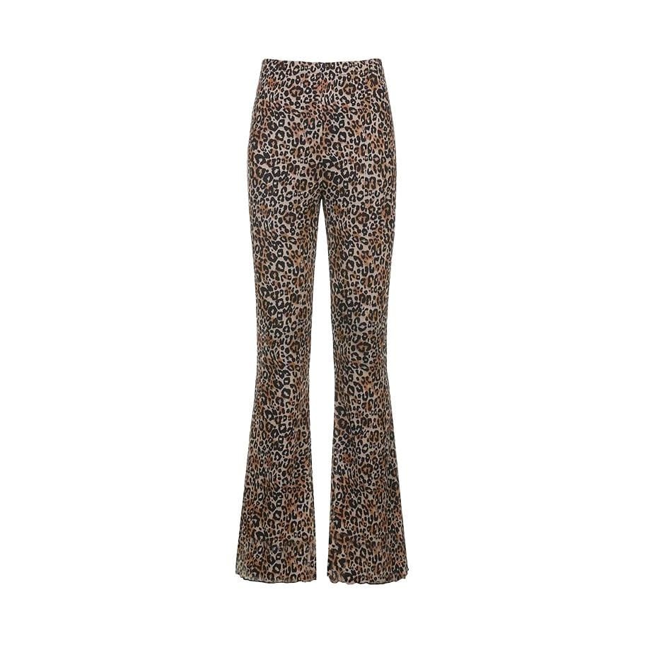 Indie Leopard Print Pants: Grunge Style Clothing for Aesthetic Outfits