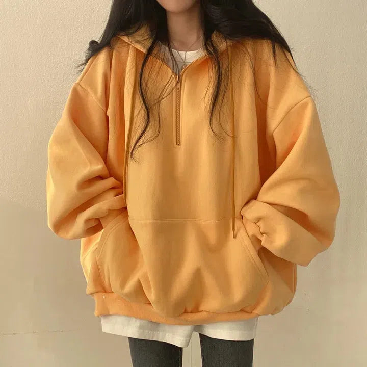 Indie Oversized Zip Up Hoodie - Grunge Style Clothing & Aesthetic Outfit