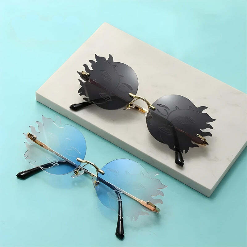 Indie Sun & Moon Sunglasses - Aesthetic Grunge Style Accessory