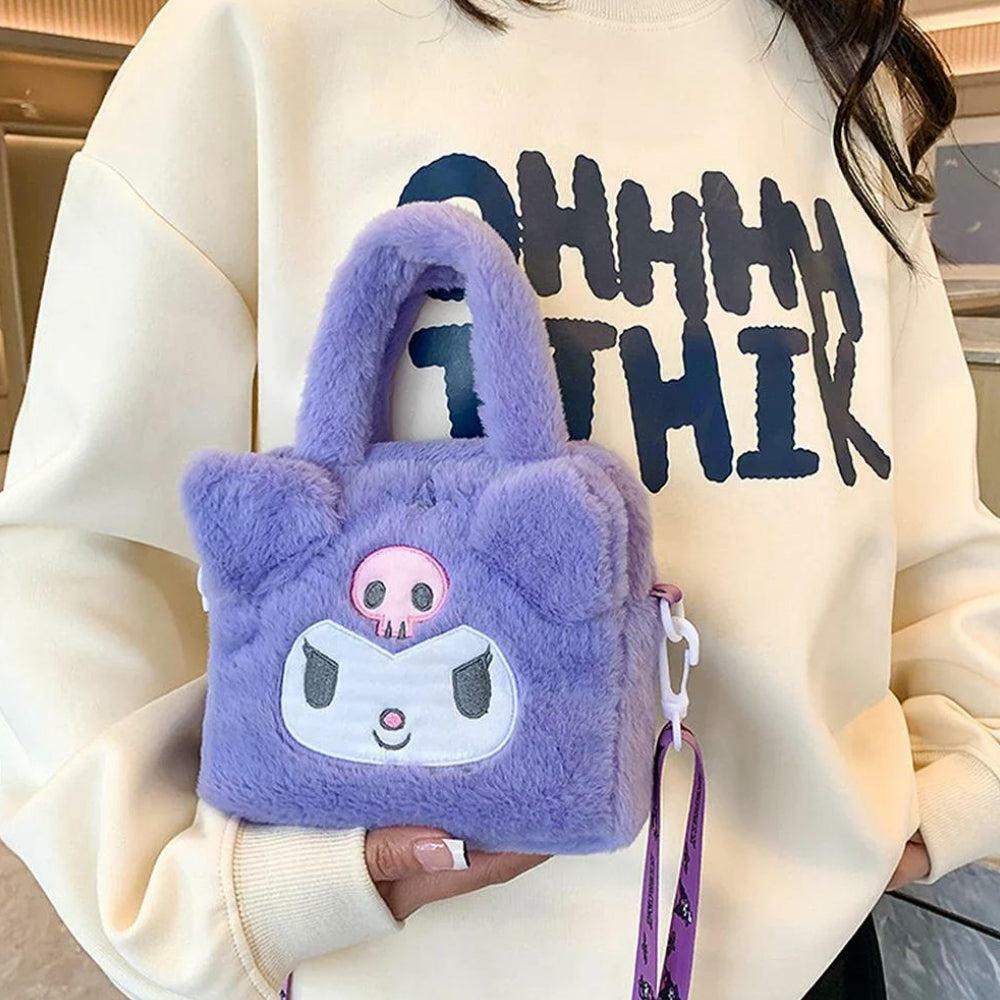 Kawaii Fluffy Sanrio Handbag - Cute Aesthetic Accessory for Soft Girl Style