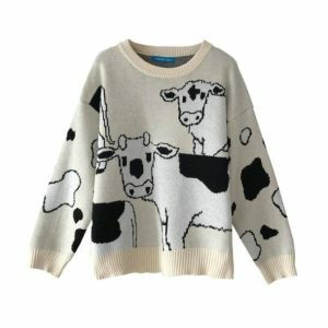 Lazy Cow Grunge Style Cropped Sweater Vest - Aesthetic Soft Girl Top