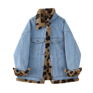 Leopard Print Reversible Jacket - Grunge Style Aesthetic Outerwear