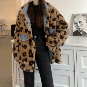 Leopard Print Reversible Jacket - Grunge Style Aesthetic Outerwear