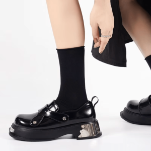 Metal Accents Goth Shoes for Grunge Style & Aesthetic Outfits