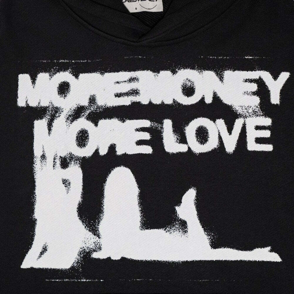 More Money More Love Grunge Style Cropped Sweater Vest Hoodie