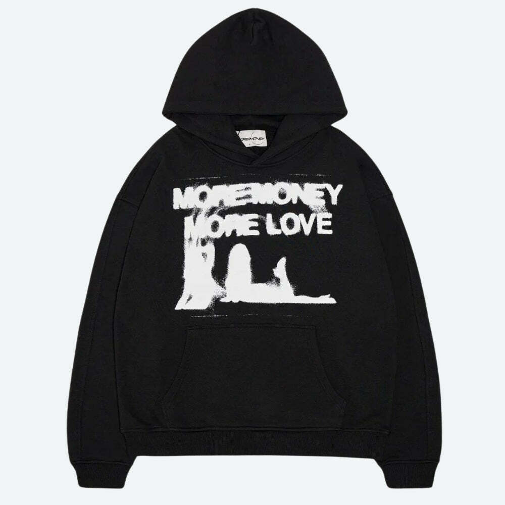 More Money More Love Grunge Style Cropped Sweater Vest Hoodie