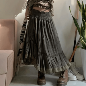 Muddy Goblincore Aesthetic Skirt: Grunge Style, Soft Girl & Gothic Vibes