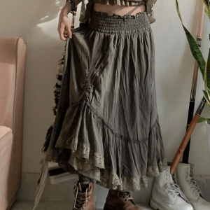 Muddy Goblincore Aesthetic Skirt: Grunge Style, Soft Girl & Gothic Vibes