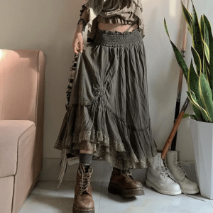 Muddy Goblincore Aesthetic Skirt: Grunge Style, Soft Girl & Gothic Vibes