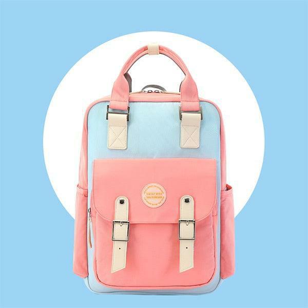 Multicolor Pastel School Backpack - Aesthetic Style for Soft Girl Outfits