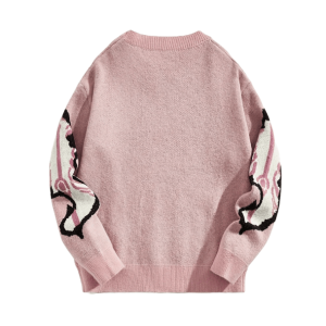 Pastel Pink Skeleton Cropped Sweater Vest - Grunge & Aesthetic Style