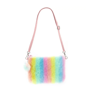 Plushy Rainbow Handbag - Aesthetic Grunge Style Accessory for Outfits