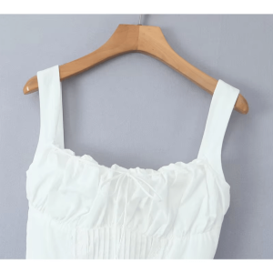 Pure White Dress: Aesthetic Grunge Style with Backless Design