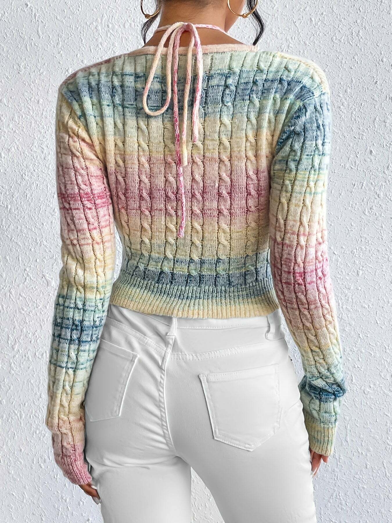 Rainbow Crochet Top - Grunge Style Clothing for Aesthetic Outfits