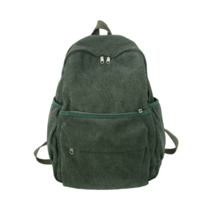 Retro Corduroy Backpack for Aesthetic Outfits & Grunge Style Clothing