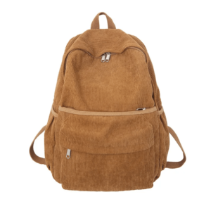 Retro Corduroy Backpack for Aesthetic Outfits & Grunge Style Clothing