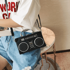 Retro Radio Handbag: Vintage-Inspired Grunge Style Aesthetic Accessory