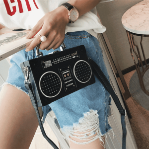 Retro Radio Handbag: Vintage-Inspired Grunge Style Aesthetic Accessory