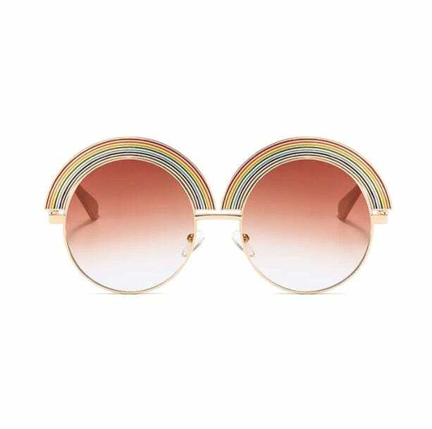 Retro Rainbow Sunglasses for Aesthetic Outfits and Grunge Style Clothing