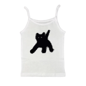 Sad Kitty Crop Top - Grunge Style Clothing for Aesthetic Outfits