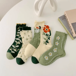 Set of 5 Fairycore Aesthetic Socks for Soft Girl and Grunge Style Outfits