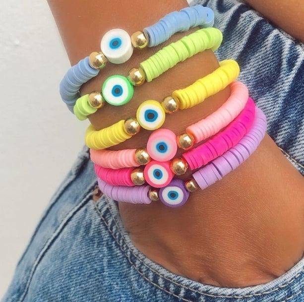 Set of 6 Evil Eye Bracelets - Aesthetic Jewelry for Unique Styles