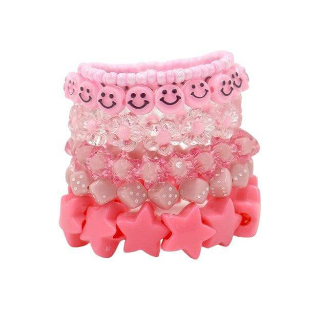 Set of 6 Y2K Aesthetic Bracelets for Grunge, Soft Girl, and Coquette Styles