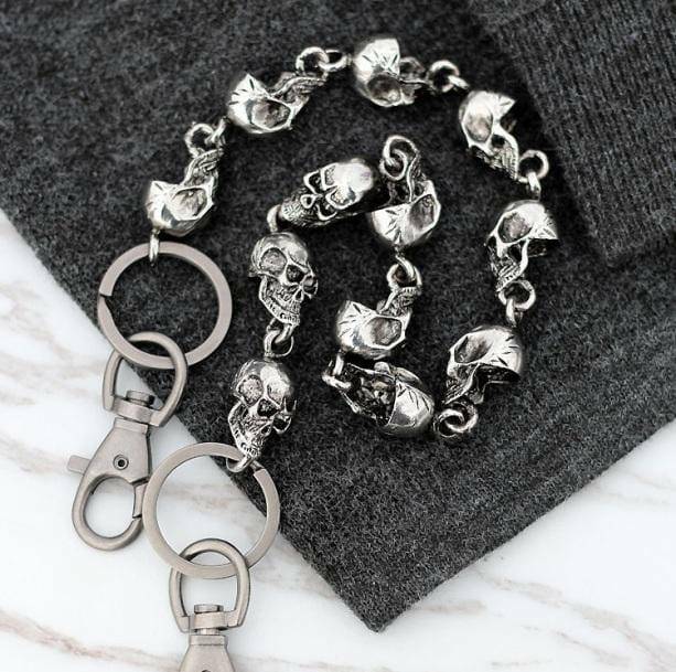 Skull Head Belt Chain for Grunge Style Clothing & Aesthetic Outfits