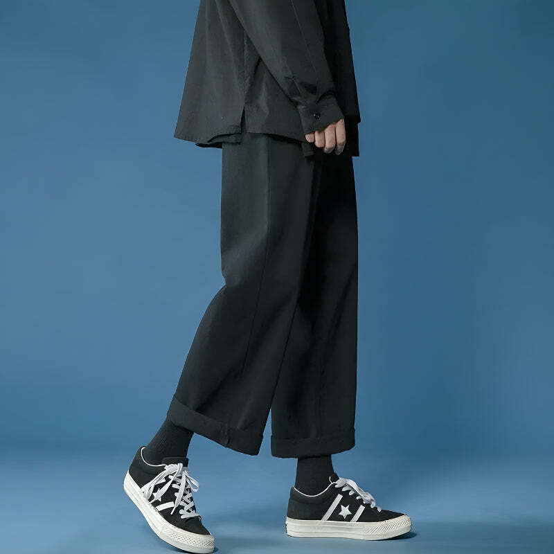 Soft Boy Casual Straight Leg Pants - Grunge Style Aesthetic Outfit