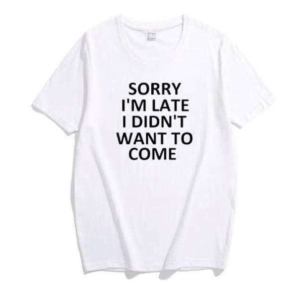 Sorry I'm Late Grunge Style T-Shirt - Aesthetic Soft Girl & Goth Fashion