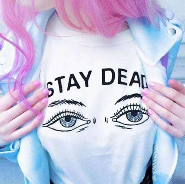 Stay Dead Grunge Style T-Shirt - Aesthetic Gothic Fashion Top