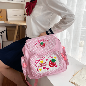 Strawberry Milk Backpack: Aesthetic Grunge Style for Soft Girl Outfits