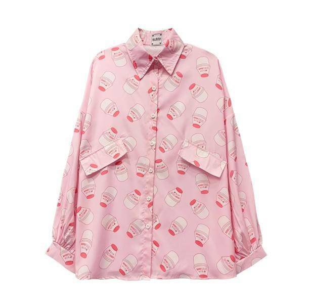 Strawberry Milk Shirt - Aesthetic Grunge Style Crop Top for Soft Girls