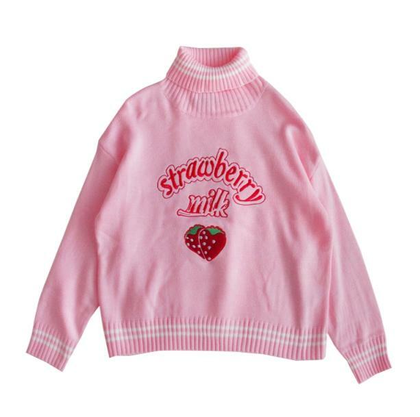 Strawberry Milk Sweater Vest - Grunge Style Aesthetic Crop Top