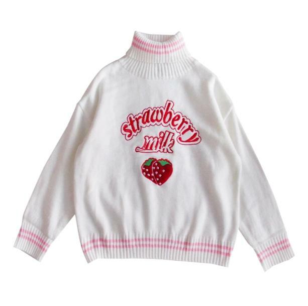 Strawberry Milk Sweater Vest - Grunge Style Aesthetic Crop Top