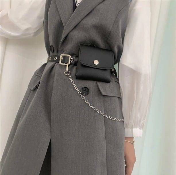 Trendy Aesthetic Waist Bag for Grunge, Gothic, and Soft Girl Styles