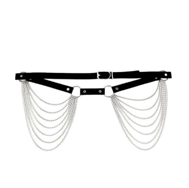 Trendy Belt with Waist Chain for Aesthetic Outfits & Grunge Style Clothing