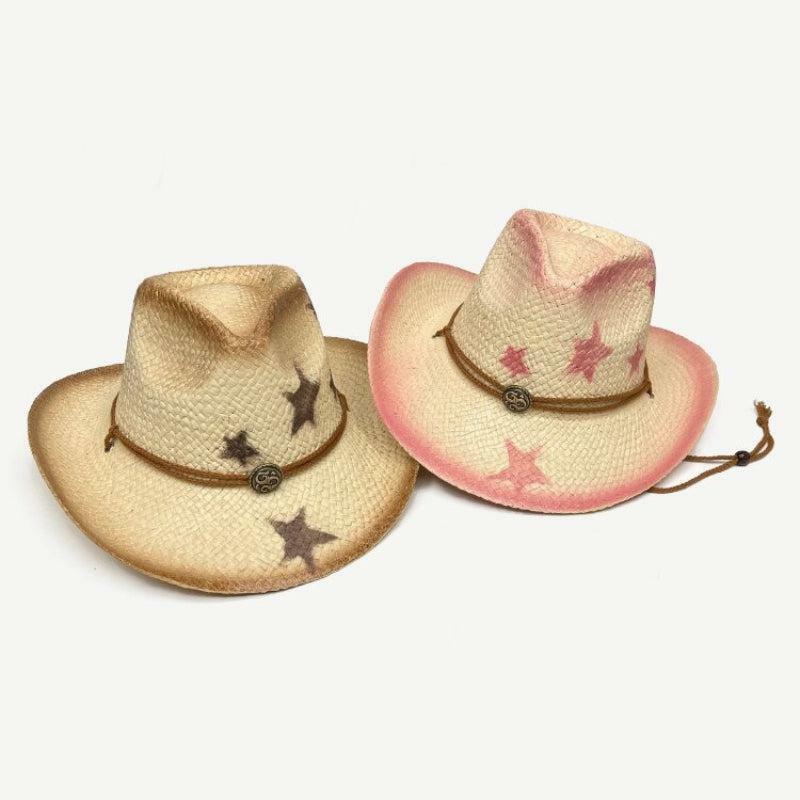 Trendy Cowgirl Adjustable Woven Straw Hat for Aesthetic Outfits