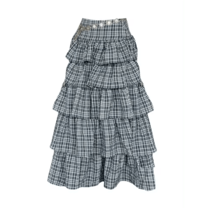 Trendy Long Plaid Y2K Skirt - Grunge Style Aesthetic Fashion Essential