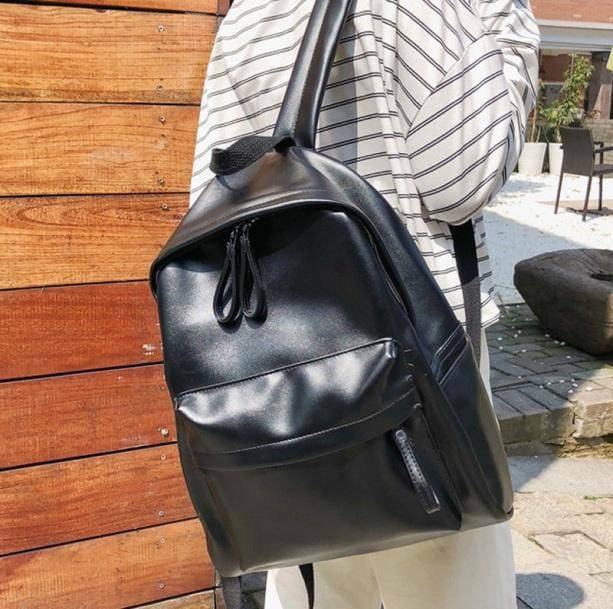 Vegan Leather 90s Grunge Style Backpack for Aesthetic Outfits