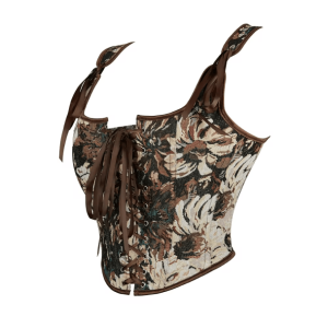 Vintage Brown Corset: Grunge Style Clothing & Aesthetic Outfit Essential