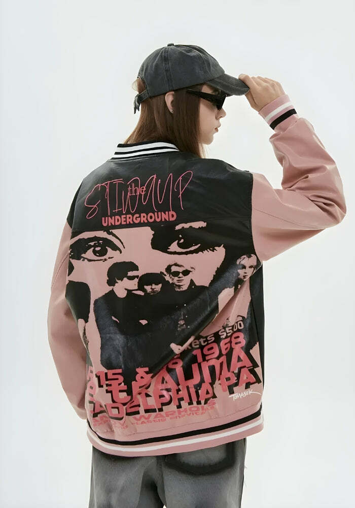 Vintage Grunge 1968 Varsity Jacket - Aesthetic Style for Soft Girls & Goths