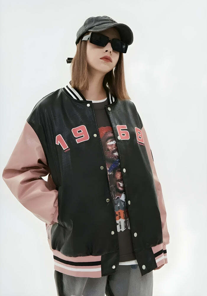 Vintage Grunge 1968 Varsity Jacket - Aesthetic Style for Soft Girls & Goths