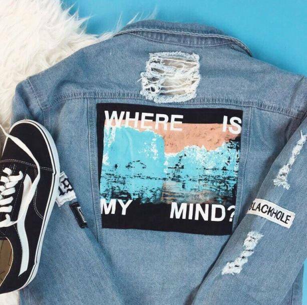 Where Is My Mind Grunge Style Jean Jacket - Aesthetic Denim Outerwear