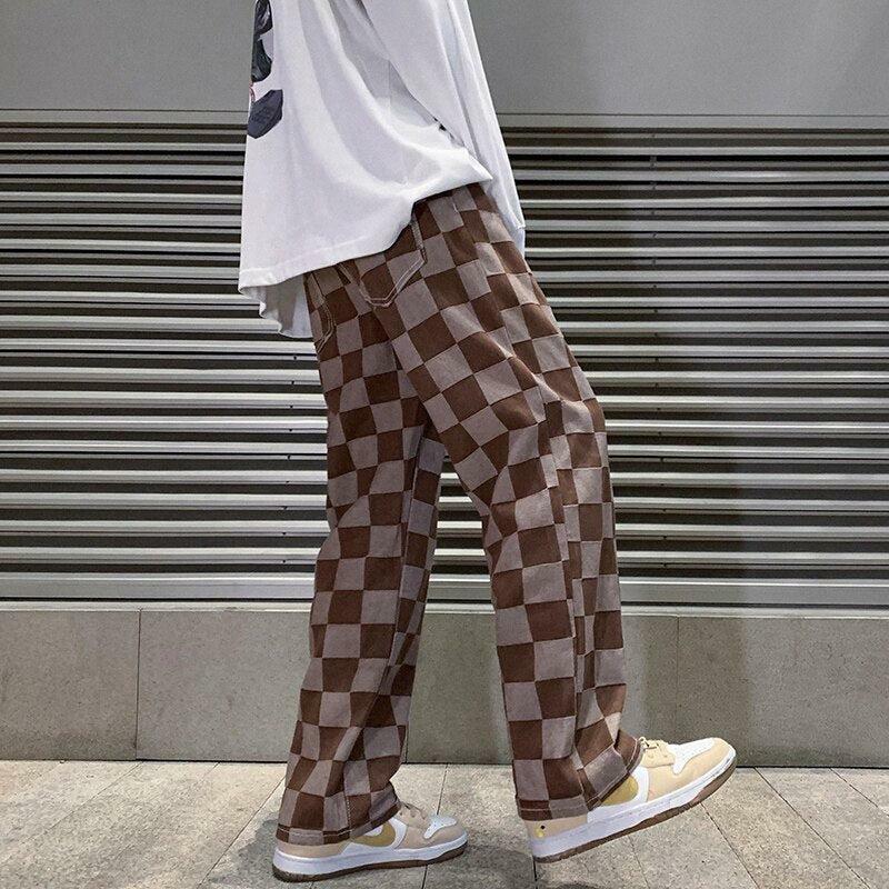 Y2K Checkered Pants: Grunge Style Clothing for Aesthetic Outfits