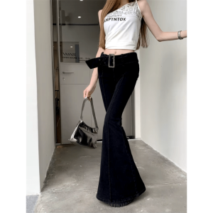 Y2K Grunge Style Bell Bottoms - Vintage Aesthetic Denim Pants