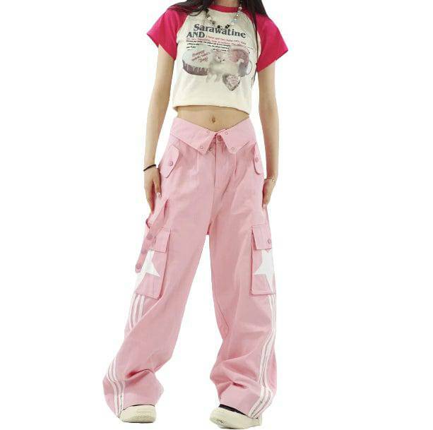 Y2K Grunge Style Cargo Pants - Aesthetic Denim for Soft Girl Looks