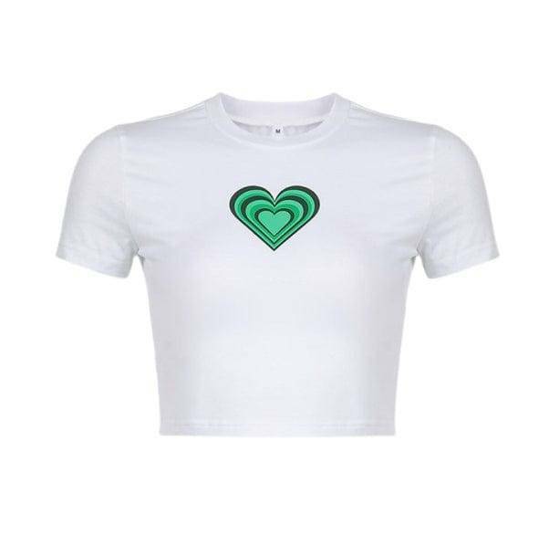 Y2K Heart Crop Top - Grunge Style Clothing for Aesthetic Outfits