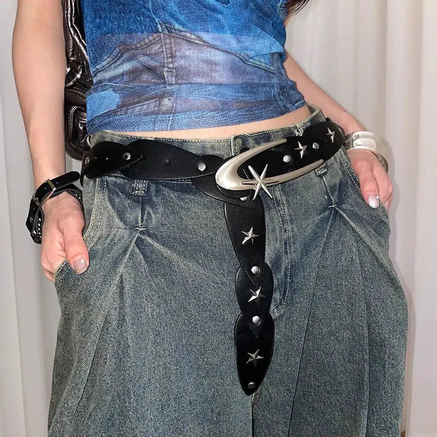 Y2K Star Buckle Belt - Grunge Style Clothing & Aesthetic Accessories